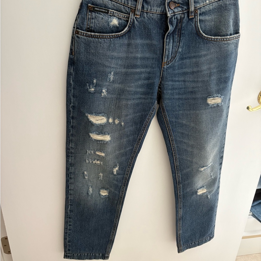 Dolce & Gabbana Relaxed Fit Distressed Denim Jeans